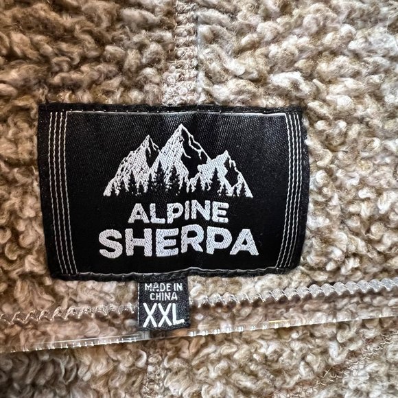 Alpine Sherpa Jacket Mens Members Mark Sweater 2XL Putty Brown Pullover 1/4 Zip - Picture 7 of 8